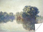 Poster The Seine near Giverny - Schilderij van Claude Monet - 80x60 cm