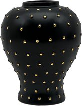 Gold Dots - Zwarte Gouden Vaas - H27.5cm