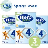 Hero Nutrasense Peutermelk Classic 4 (2+ Jaar) - 3 x 700gr - Flesvoeding - met Melkvet - Palmolie Vrij (Voorheen Hero Baby Classic 4)