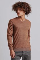 Haze & Finn Trui Knit V Melange Mc17 0220 Cappuccino Mannen Maat - M