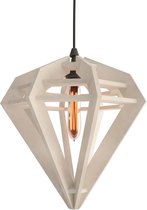 DECOBEL | DECO-VILT | Diamant | Maat L | Hanglamp - E27 - Woonkamer - Eetkamer - Duurzaam - Petfles - Industrieel | Gebroken Wit 32