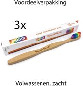 Humble brush - bamboe tandenborstel - 3 stuks - regenboog tandenborstel - proud - soft