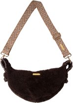 ROOCY The Label - Crossbody Tas - Schoudertas - Fluffy Teddy Tas - Donkerbruin met Strap