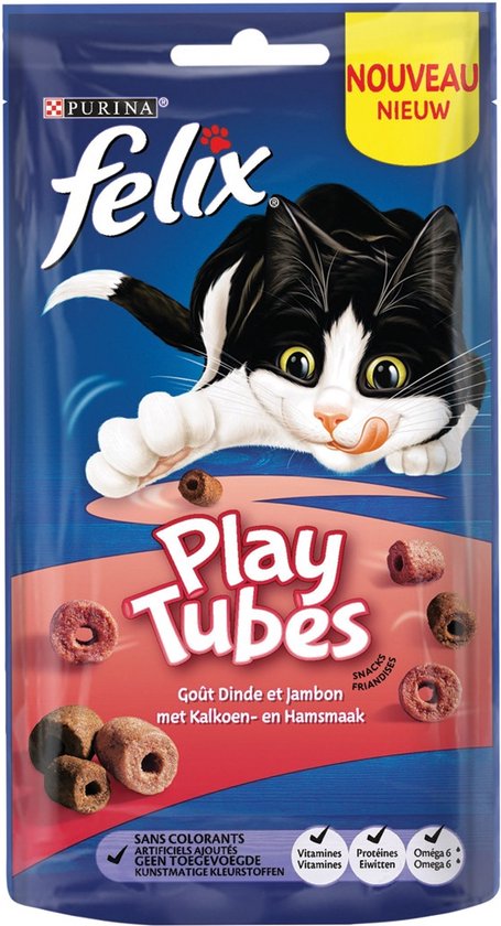 3x Felix - Playtubes Kalkoen- en hamsmaak - 180g