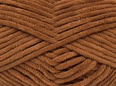 Chenille draad bruin kopen – 100% micro polyester dikke chenille garen pendikte 6-7 mm – breigaren pakket 4 bollen van 100gram | DEWOLWINKEL.NL