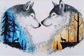 Wolven - Diamond Painting - Diamond Painting Volledig Pakket Volwassenen & Kinderen - 40 Kleuren - 30X40cm - Vierkant