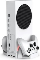DrPhone MCS1 - Multifunctionele koeling standaard - 2 Highspeed ventilatoren - Dubbele laadfunctie - Geschikt voor  Xbox X series S en Xbox one  series