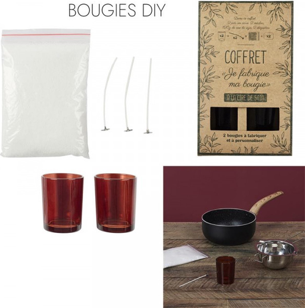 BEYAOBN Kit de Fabrication de Bougies de Cire Bricolage, Coffret