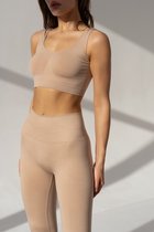 Dames Legging beige Nude S/M - naadloos seamless design - niet doorzichtig - shaping - licht corrigerend - effen kleuren - Fitness - Yoga - activewear - lifestyle - yogapants - women sportsfa