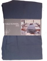 Tafelloper - 45x250 cm - effen blauw - 100% katoen