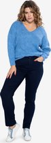 EVIVA - Broek slim fit met hoge taille - donkerblauw