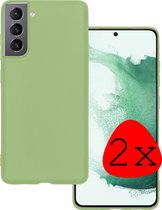 Samsung Galaxy S22 Plus Hoesje Groen Siliconen - Samsung Galaxy S22 Plus Case Back Cover Groen Silicone - Samsung Galaxy S22 Plus Hoesje Siliconen Hoes Groen - 2 Stuks