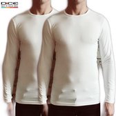 DICE 2-pack Longsleeve shirt ronde hals wit maat S