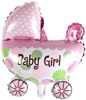 DW4Trading® Ballon geboorte girl 20x30cm kinderwagen roze