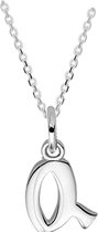 Robimex Collection Ketting Letter Q  45 cm - Zilver