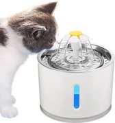 Drinkfontein voor Hond en Kat - RVS Waterbak - Dieren Drinkbak - Vers Water Fontein - Drinkfontein Katten- 3 standen - 2.4 Liter - Incl. 1 Koolstoffilter