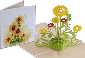Popcards popupkaarten - Zonnebloemen Bloemen Valentijn Moederdag Vriendschap Verjaardag Felicitatie pop-up kaart 3D wenskaart