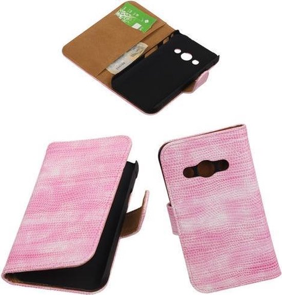 Etui Portefeuille Bookstyle pour Samsung Galaxy Xcover 3 Mini Snake Pink - Housse Etui