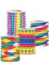24 stuks: Papieren treklampion 4 assorti - 13cm