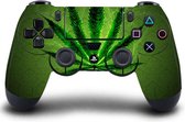 Sticker voor Playstation 4 controller Inclusief Bijpassende Groene Skull Thumb Grip - Weed