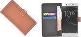Sony Xperia XA1 Ultra Bruin effen Wallet Bookcase Hoesje