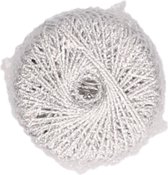1x Zilveren glitter touw 20 meter hobby/cadeaulint - Cadeau verpakken/inpakken