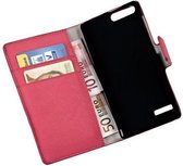 HC roze bookcase case voor de Huawei Ascend G6 4G Telefoonhoesje