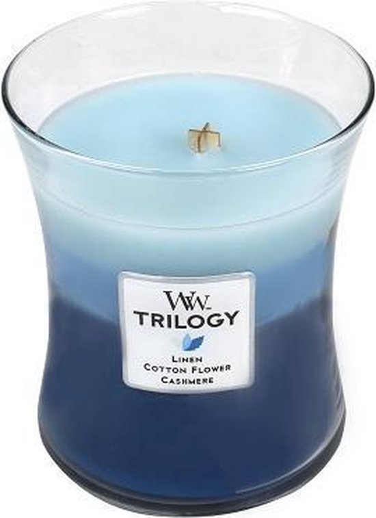Woodwick trilogy medium candle clothesline fresh