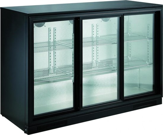 CombiSteel Barkoeler Zwart 298L - 3 schuifdeuren - Geforceerd - 1335x500x900mm