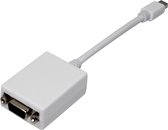 Scanpart Mini DisplayPort naar VGA (D-Sub) female adapter kabel - 20 cm - Geschikt voor analoge monitor op Macbook - Converter - Wit