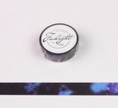 Galaxy Twilight - Washi Tape - Donkerblauw - 15mmx8m – Masking tape - Papier tape - Gekleurd plakband