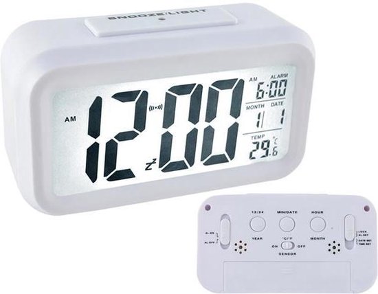 Uitwerpselen idee Geroosterd Digitale wekker | Alarmklok | temperatuurmeter | Groot display | Snooze  knop | ... | bol.com