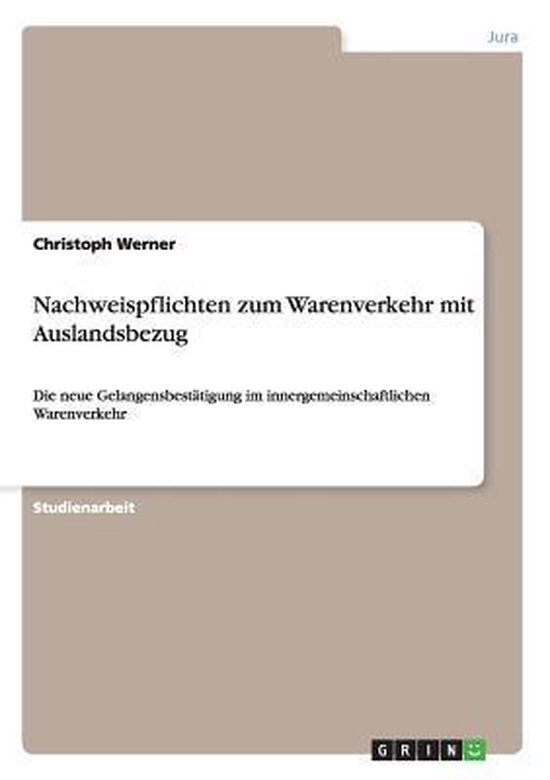 Nachweispflichten zum Warenverkehr mit Auslandsbezug - cover