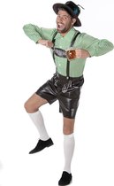 Karnival Costumes Lederhosen set Heren lederhosen set: Der August (Lederhosen, shirt en hoedje) Bruin - L