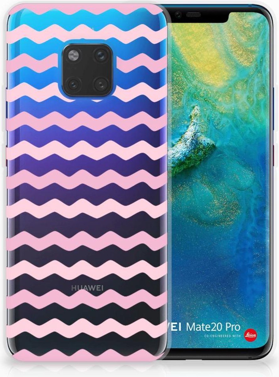 Huawei Mate 20 Pro TPU bumper Waves Roze