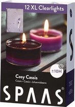 Spaas XL Clearlights Geparfumeerde Waxinelichtjes - Cosy Cassis - 12 Stuks