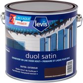 Levis Duol - Hout Buiten - Primer & Lak - Satin - Normandisch bruin - 2.5L