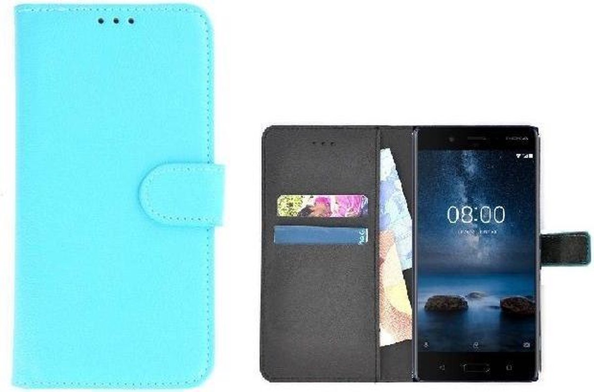 Mintgroen effen Wallet Bookcase Geschikt voor Nokia 8 Hoesje