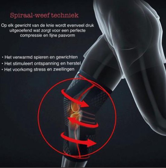 FlexAthletic kniebrace - elastische bandage - sleeve - kneesupport -  ondersteuningen - Mannen - Vrouwen - Maat: M - Zwart/rood - FlexAthletic