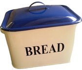 Broodtrommel emaille look breadbox donkerblauw