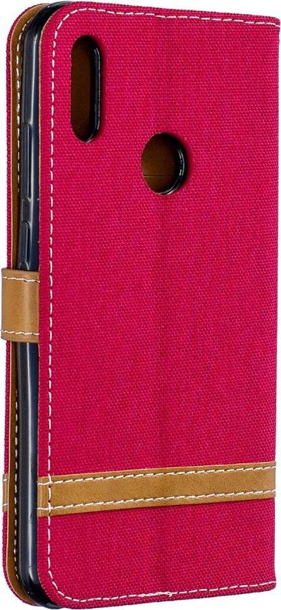 Denim Book Case - Geschikt voor Huawei Y6 (2019) / Y6s Hoesje - Rood
