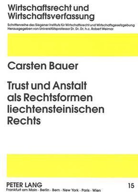 Trust und Anstalt als Rechtsformen liechtensteinischen Recht ... - cover