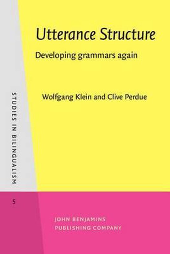 Utterance Structure | 9781556193491 | Wolfgang Klein | Boeken | bol