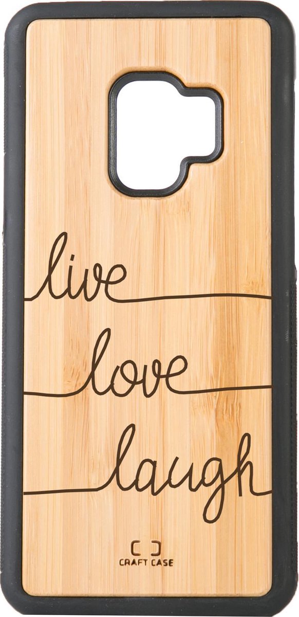 Bamboe telefoonhoesje Live Love Laugh - Craft Case - Samsung S9