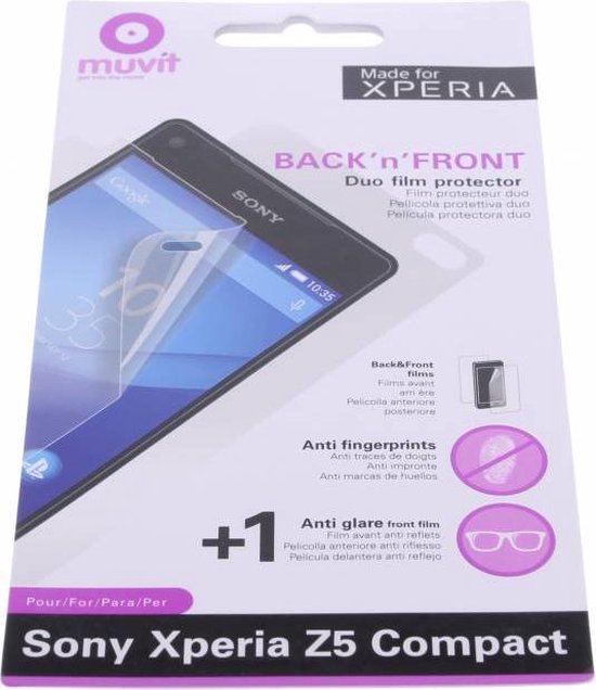 Muvit Back 'n' Front Duo Film Protector Xperia Z5 Compact | bol.com
