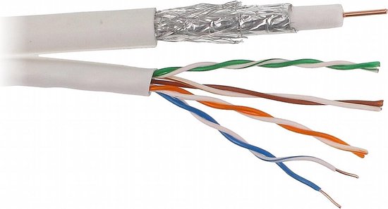 Combikabel / Coaxkabel / Coaxcombikabel Coax RG6 + UTP CAT5e kabel Geschikt  voor... | bol.com