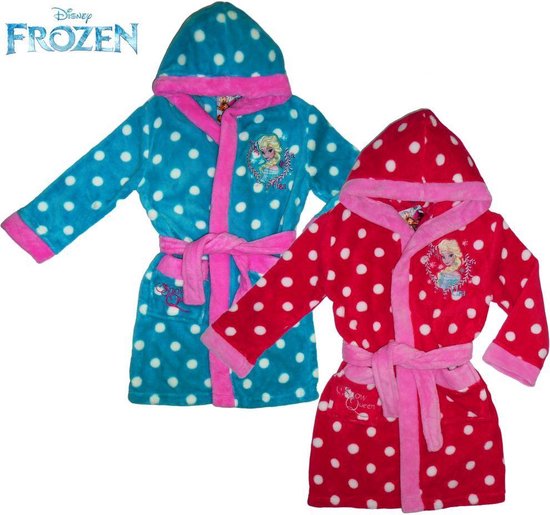 Frozen Badjas Blauw met Roze (met witte stip), maat 110 | bol.com