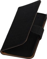HTC Desire 526 Hoesje Booktype Krokodil Zwart