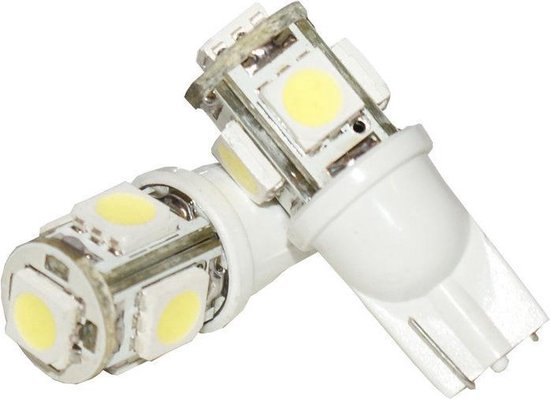 Autolampen - Led verlichting - T10 5 SMD - Wit - 2 Stuks