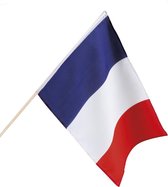 24 stuks: Polyester zwaaivlag - Frankrijk - 30x45cm / 76cm stok